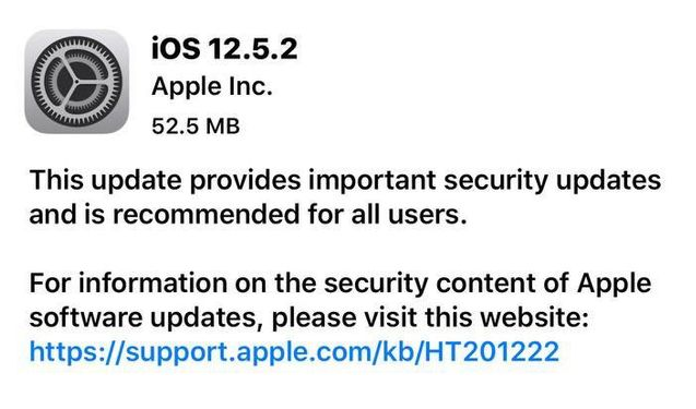 台江苹果手机维修分享iOS12.5.2发布，建议所有老苹果用户安装 